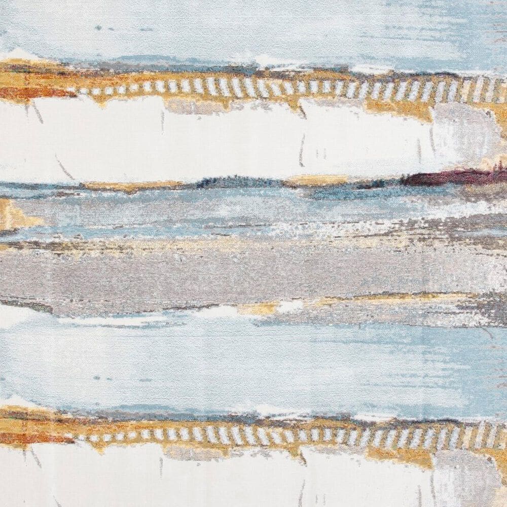 Safavieh Aria 6&#39;6&quot; Round Ivory and Light Blue Area Rug, , large