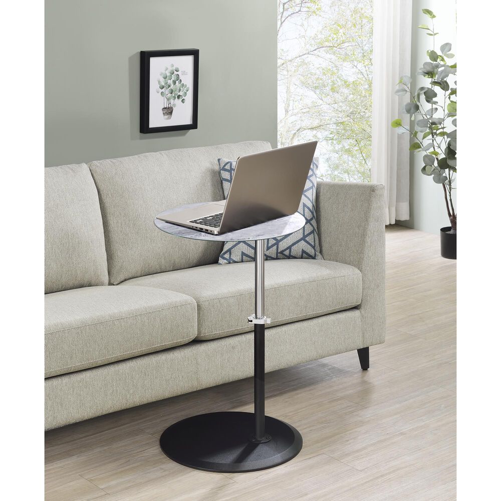 HOMLUX 15.5" End Table with Adjustable Height in Gray, , large