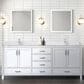 Lexora Home Jacques 80" Double Bathroom Vanity in White with 2 cm White Cultured Marble Top and Rectangular Sinks, , large