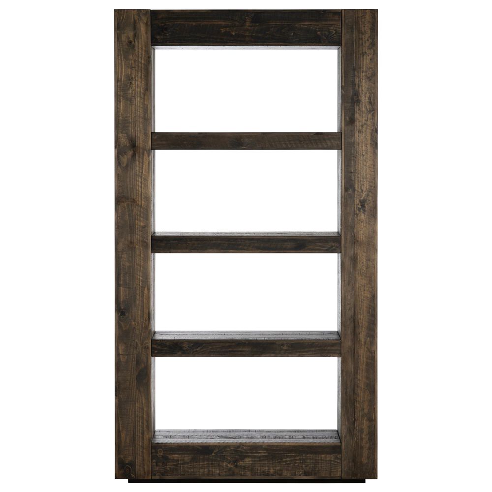 Crestview Collection Aspen 4-Shelf Etagere Bookcase in Stained Brown, , large