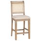Linon Home Decor Emmy 26" Counter Stool with Natural Claudette Cane and Beige Cushion in Grey Wash, , large