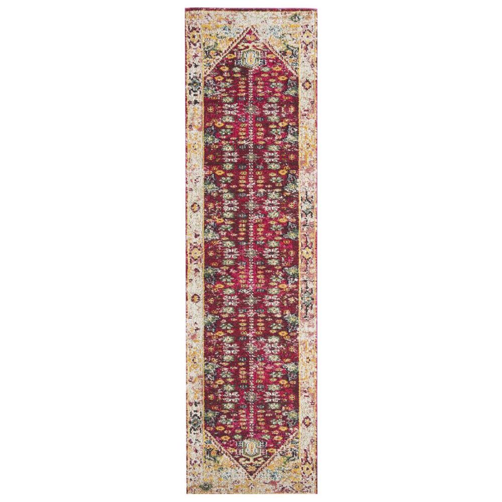 Safavieh Monaco MNC256R 2"2" x 8" Fuchsia and Light Grey Runner, , large