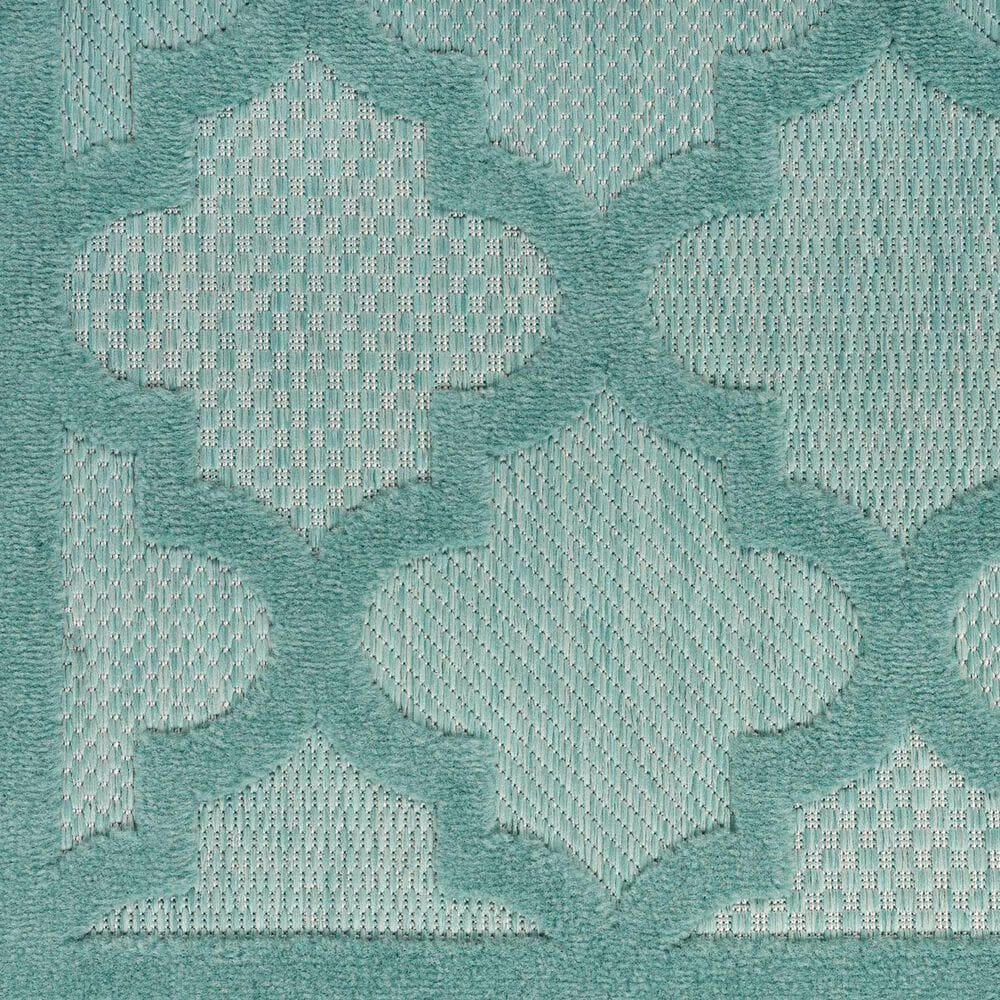 Nourison Easy Care 2&#39; x 4&#39; Aqua and Teal Indoor/Outdoor Area Rug, , large