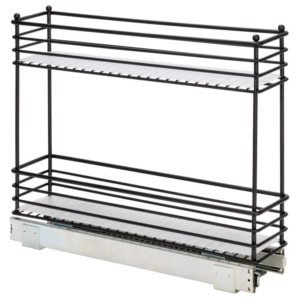 Household Essentials Glidez 2-Tier Multipurpose Pull Out/Slide Out Storage Organizer in Black, , large
