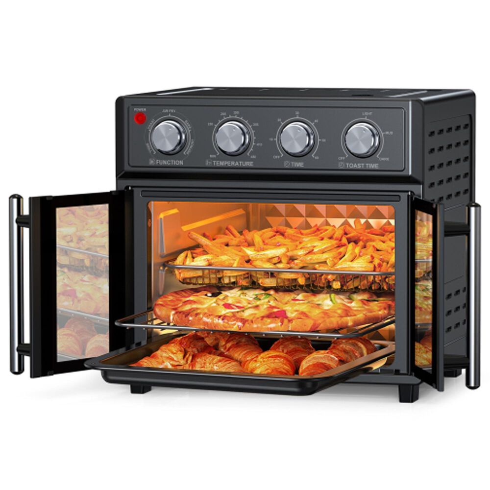 HOMLUX 26 Qt Air Fryer Toaster Oven in Black, , large