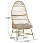 Hearth and Haven Elon Cocoon Outdoor Chair with Light Brown Cushion in Brown, , large
