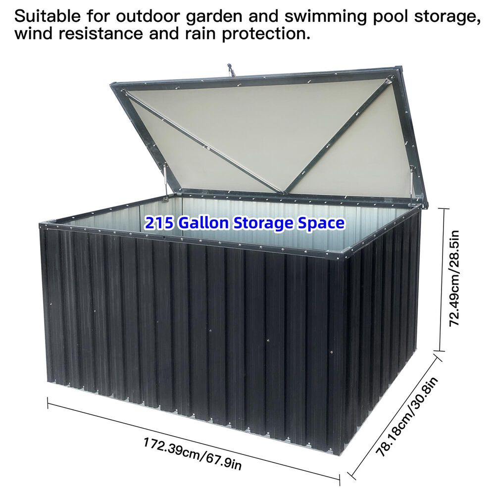 HOMLUX Outdoor Medium Storage Box in Black, , large