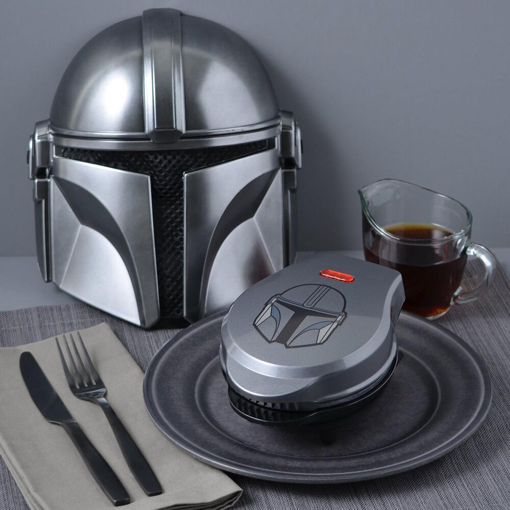 Disney 4" Round The Mandalorian Mini Waffle Maker in Silver, , large