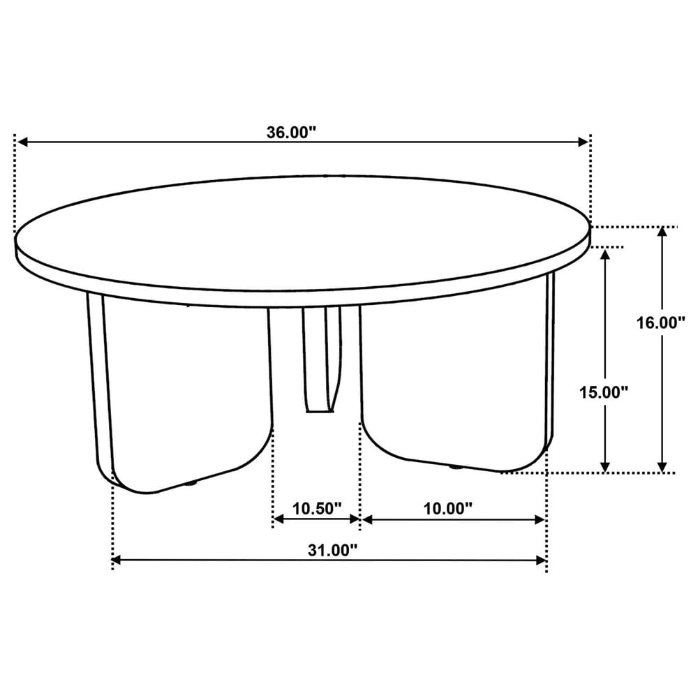 Pacific Landing Dale Round Coffee Table in Brown, , large