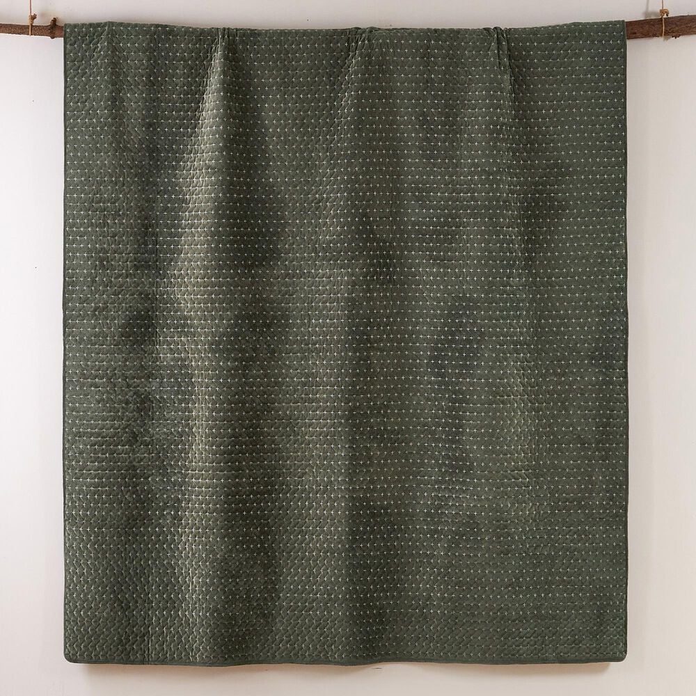 Levtex Velvet Stitch 3-Piece King/California King Quilt Set in Green, , large