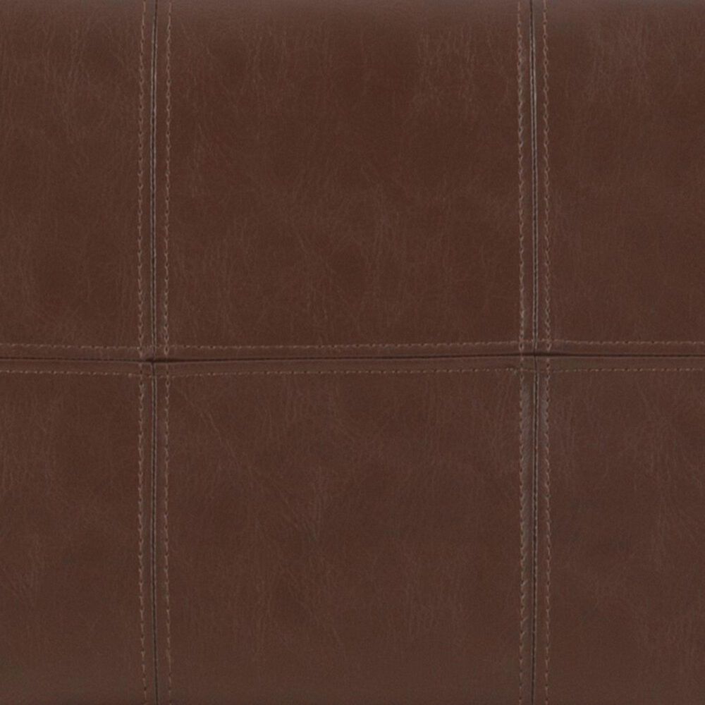 Linon Home Decor Claridge Counter Stool with Cognac Cushion in Dark Brown, , large