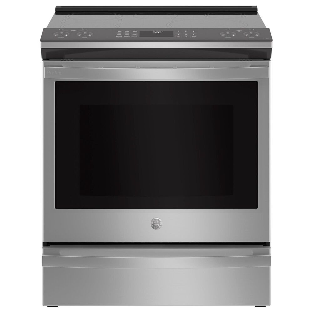 GE Profile 2-Piece Kitchen Package with 1.7 Cu. Ft. Convection Over-the-Range Microwave Oven and 5.3 Cu. Ft. Electric Range in Stainless Steel, , large