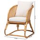 Baxton Studio Niko Patio Arm Chair with Light Honey Rattan in White, , large