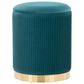 Lumisource Marla 2-Piece Nesting Pleated Ottoman Set Peacock Teal, , large