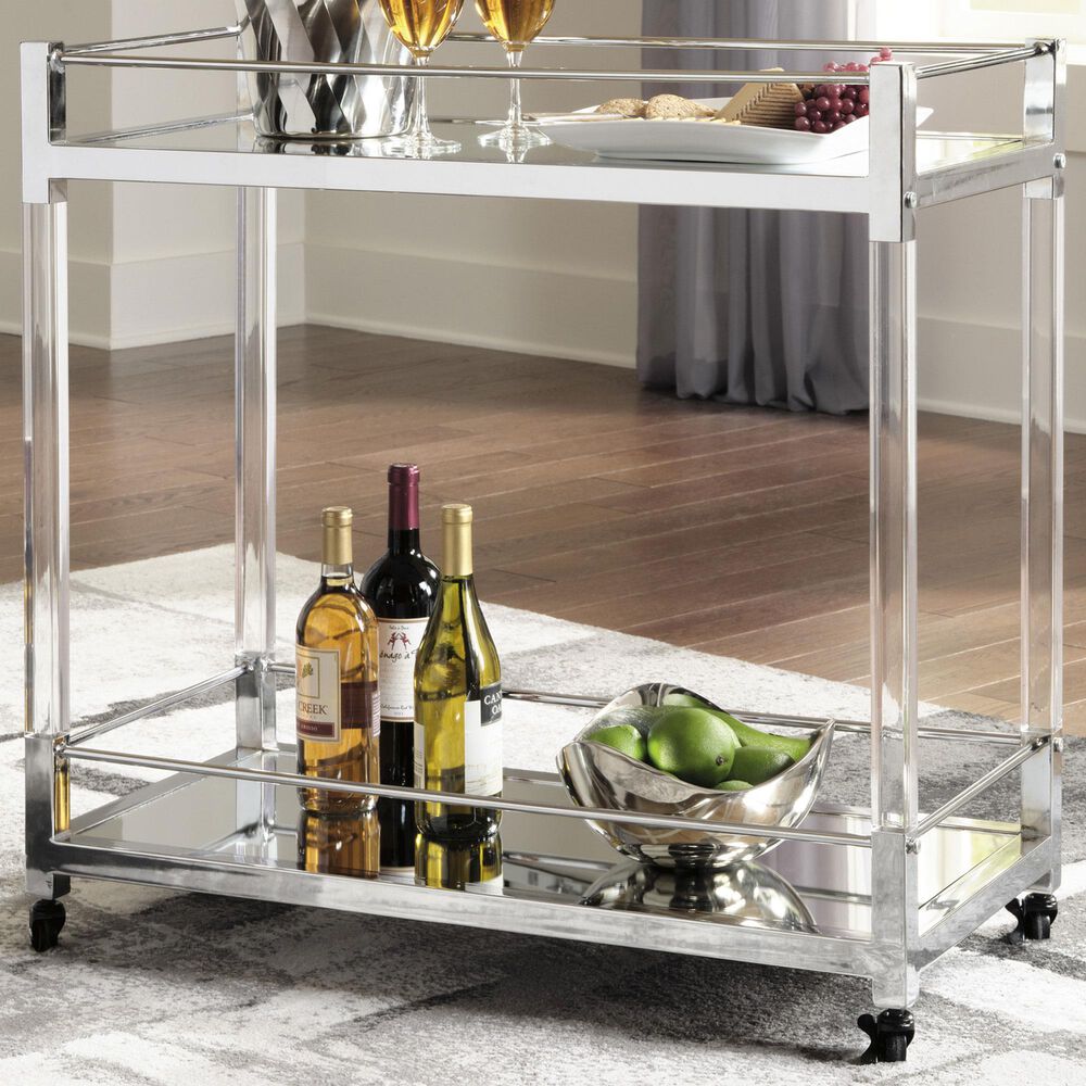 Ashley Chaseton Bar Cart in Chrome-tone, , large
