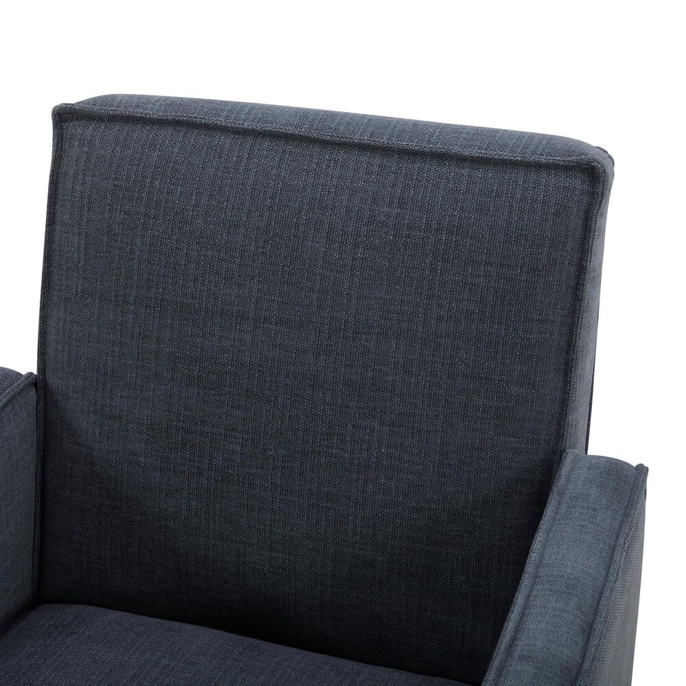 Interlochen Arm Chair with Casters in Selene Indigo, , large
