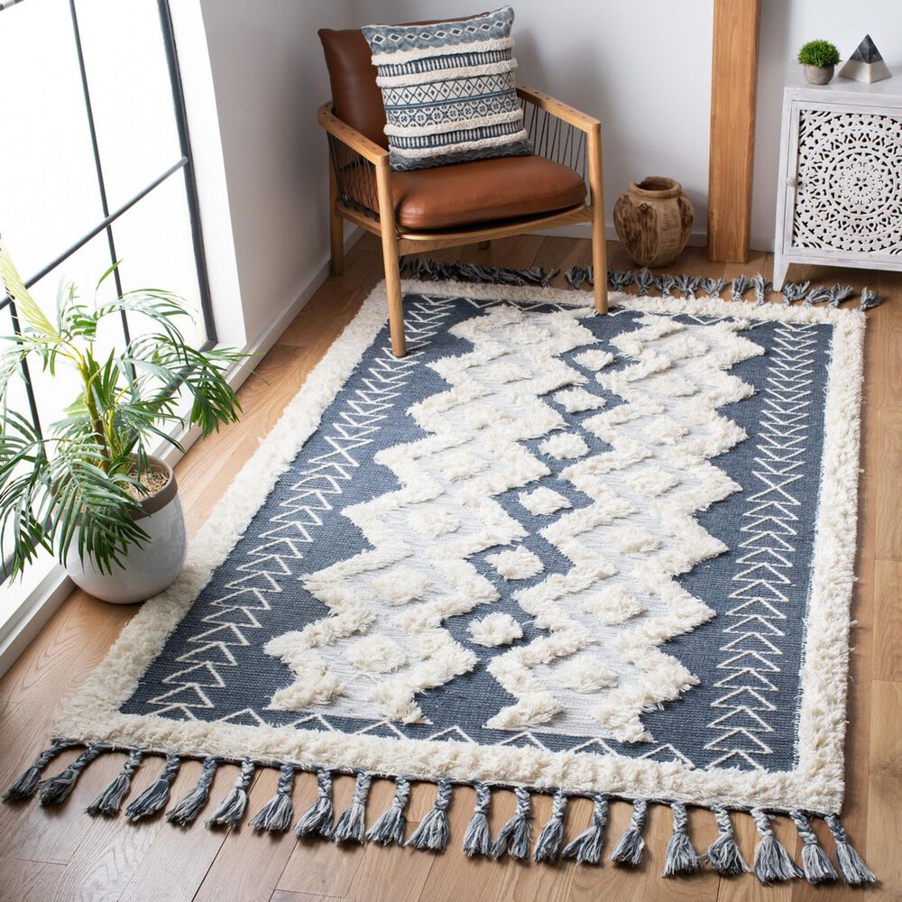 Safavieh Natura NAT679A 3&#39; x 5&#39; Ivory and Blue Area Rug, , large