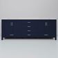 Lexora Home Jacques 80" Double Bathroom Vanity in Navy Blue with 2 cm White Quartz Top and Rectangular Sinks, , large