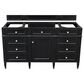 James Martin Vanities Brittany 60" Single Bathroom Vanity in Black Onyx with 3 cm Charcoal Soapstone Quartz Top and Rectangle Sink, , large