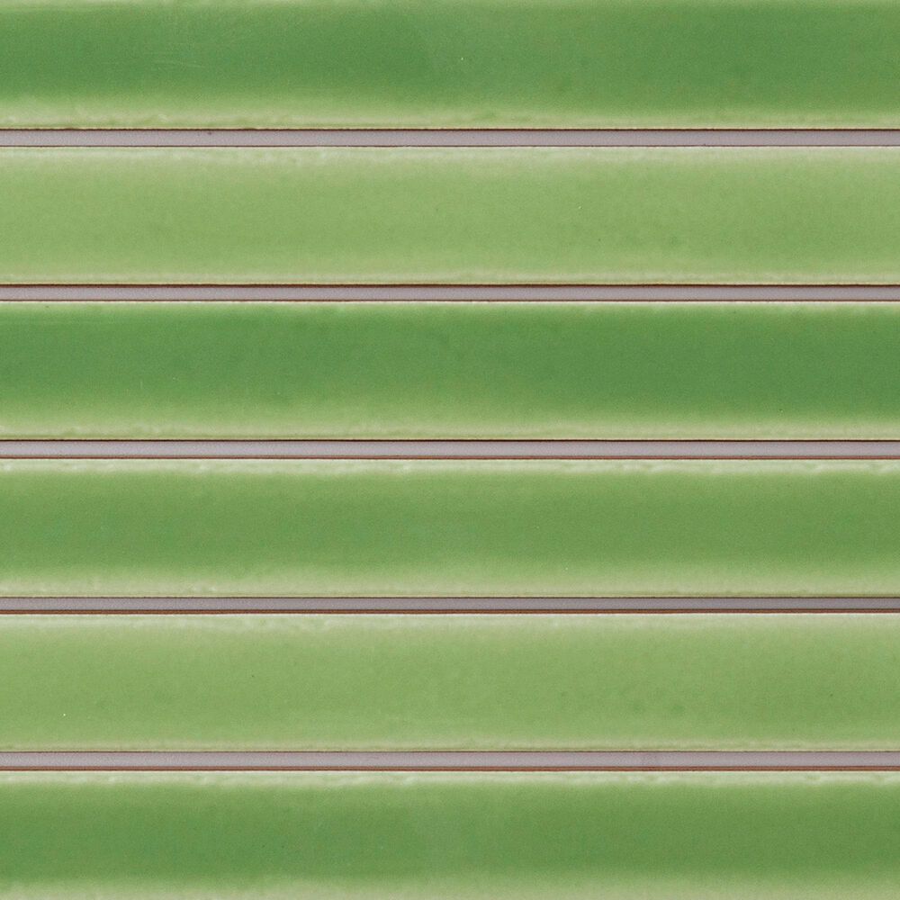 Emser Paralline Sage 5" x 18" Galazed Ceramic Mosaic Sheet, , large