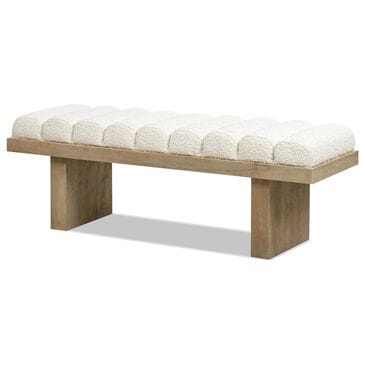Jennifer Taylor Home Bella Accent Bench with Ivory White Upholstered in Natural, , large