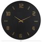 Maple and Jade Large Decorative Wall Clock in Oiled Black and Gold, , large