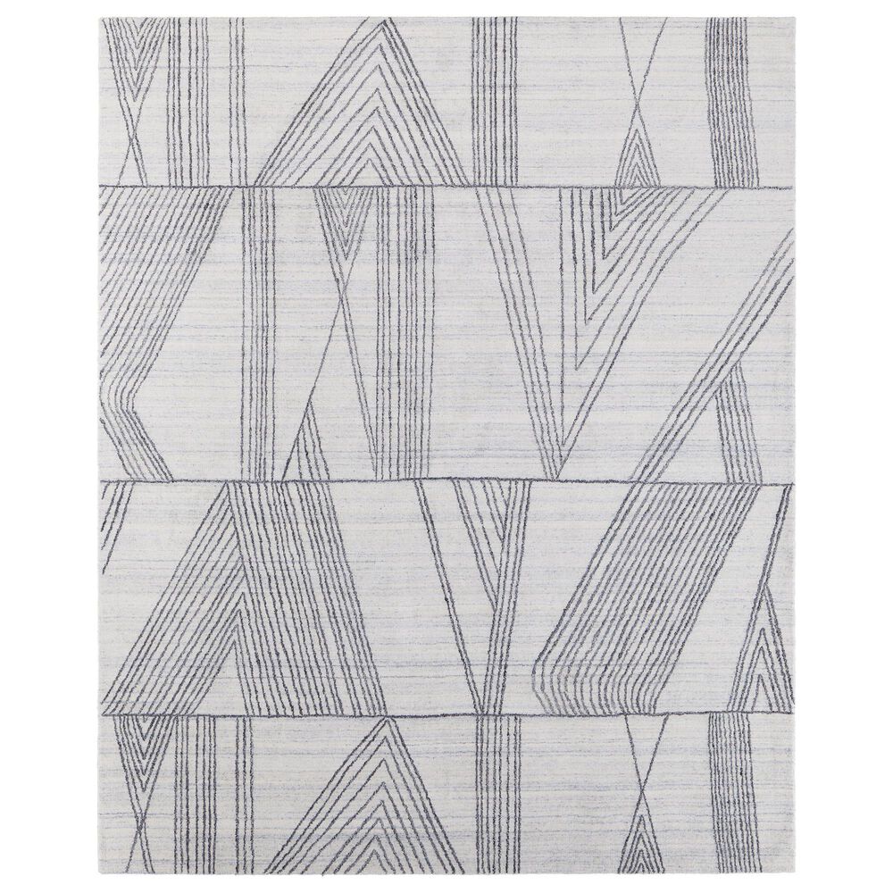 Feizy Whitton 9" x 12" Ivory and Black Area Rug, , large