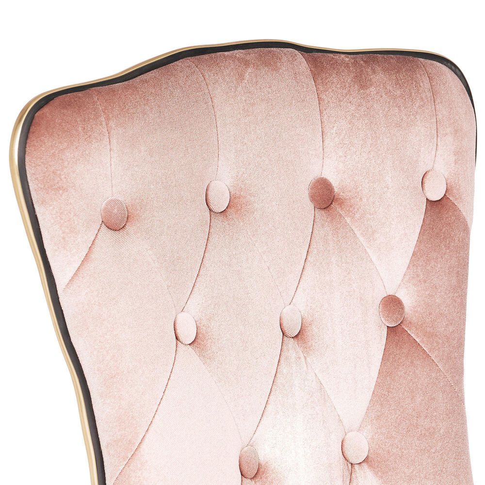 Impressions Vanity Elise Tufted Vanity Chair with Pink Cushion in Gold, , large