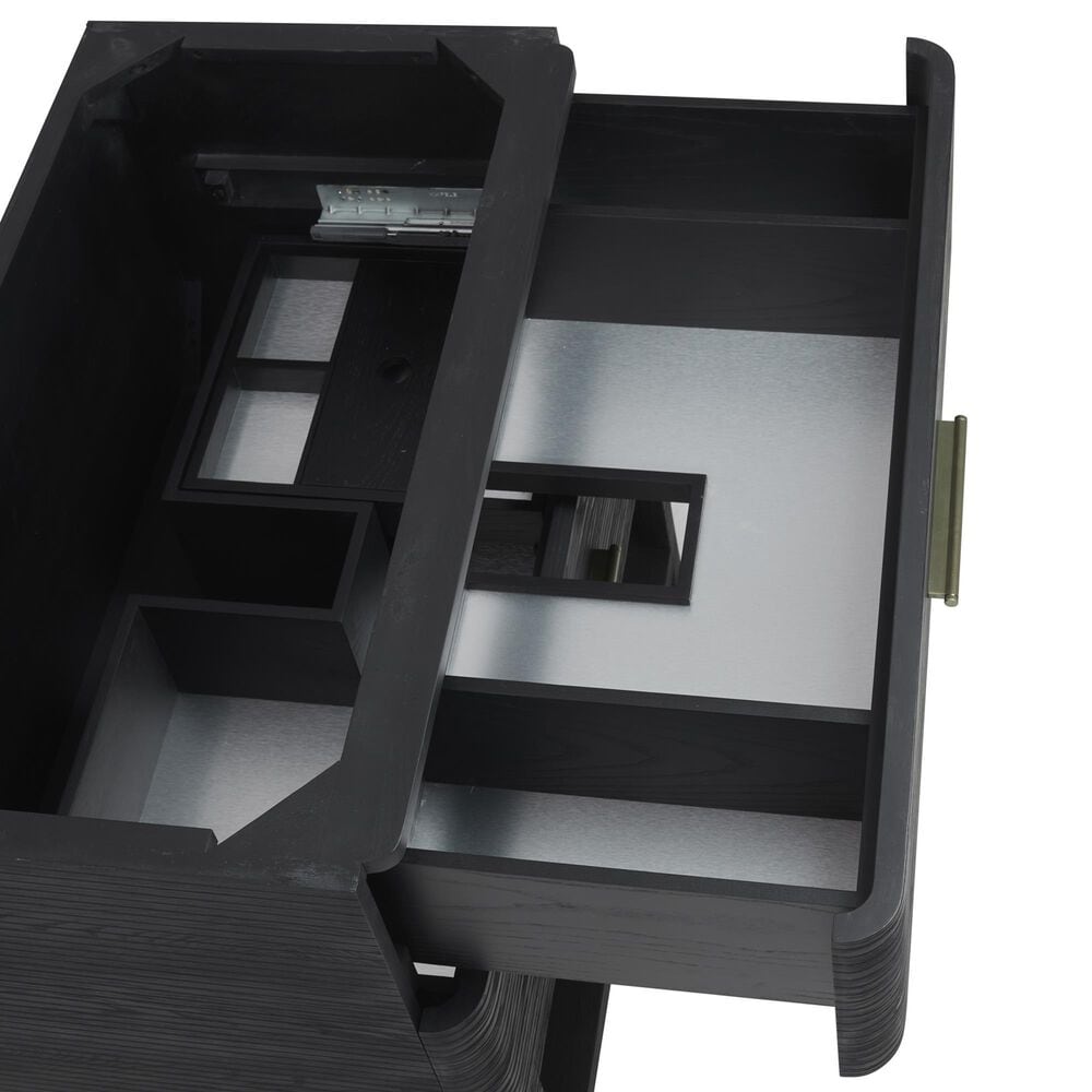 James Martin Vanities Lucian 36&quot; Single Vanity in Carbon Oak with 3 cm White Zeus Quartz Top, , large