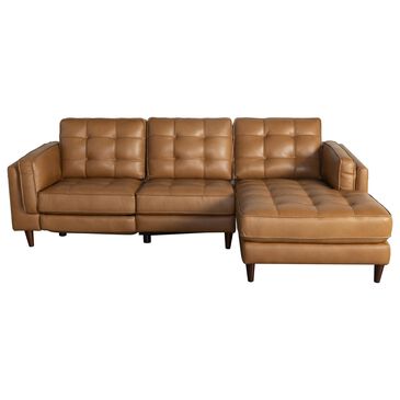 Violino 2 Piece Leather Power Reclining Sectional in Zen Caramel, , large