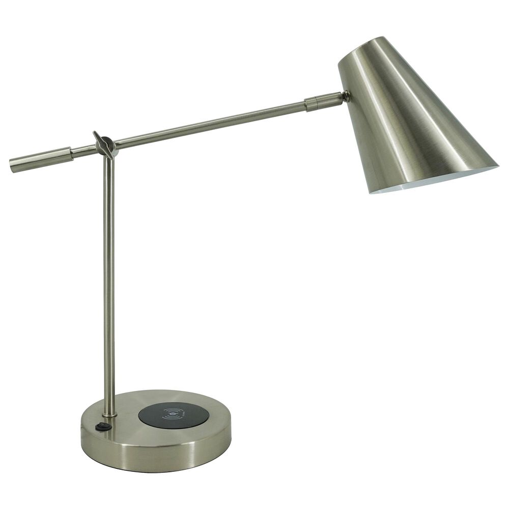 Adesso Charging Table Lamp in Brushed Steel, , large