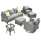 HOMLUX 6-Piece Patio Conversation Set in Dark Gray, , large