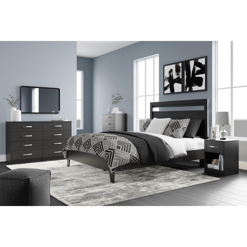 Ashley Finch 1-Drawer Nightstand in Matte Black, , large