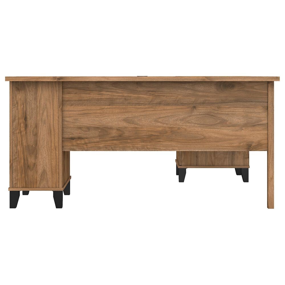 Bush Somerset 60&quot; L-Shaped Desk with Hutch in Fresh Walnut, , large