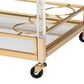 Baxton Studio Savannah 2-Tier Wine Cart in Gold and Clear, , large