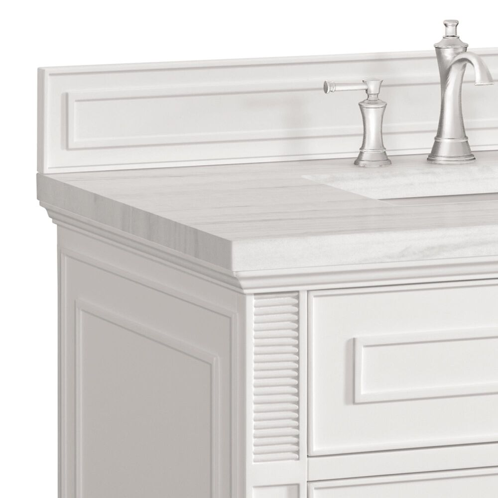 James Martin Vanities Lorelai 36&quot; Single Vanity in Bright White with 3 cm Arctic Fall Solid Surface Top, , large