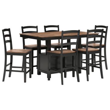 Ashley Wildenauer Counter Height Dining Table and 6 Counter Stools, , large