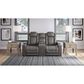 Signature Design by Ashley HyllMont Power Recliner Console Loveseat with Power Headrest in Gray, , large