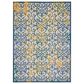 Nourison Aloha 7" x 10" Ivory and Blue Indoor/Outdoor Area Rug, , large