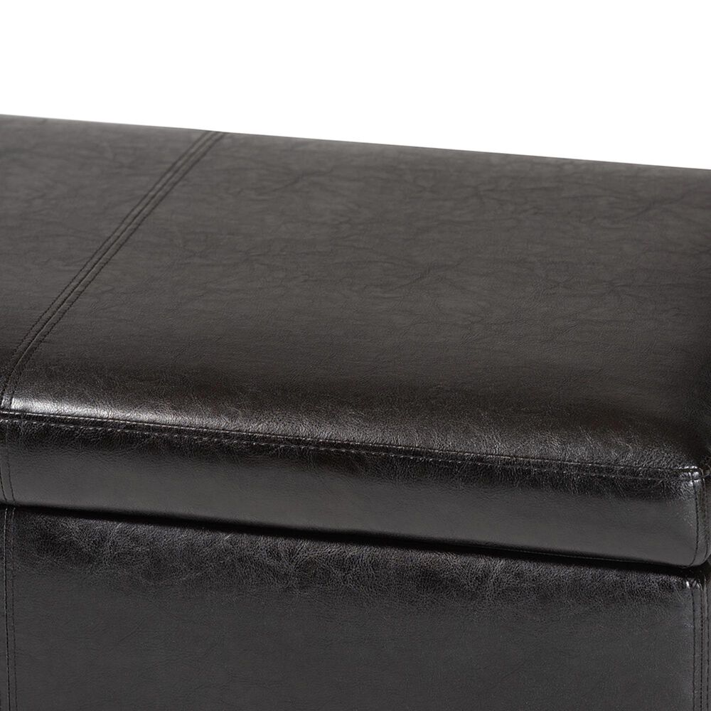 Baxton Studio Bench Storage Ottoman in Dark Brown, , large