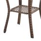 Hearth and Haven 23" Outdoor Wicker Side Table with Glass Top in Brown, , large