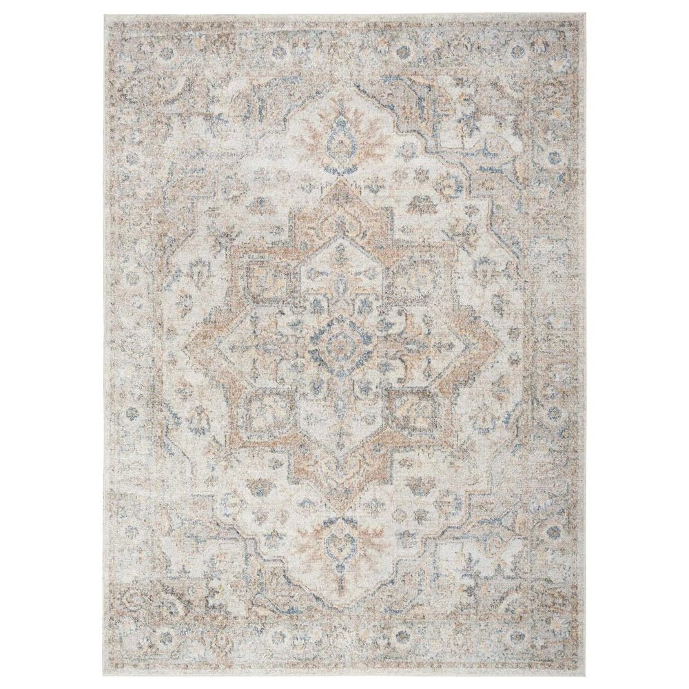 Nourison Astra Machine Washable 4" x 6" Silver and Grey Area Rug, , large