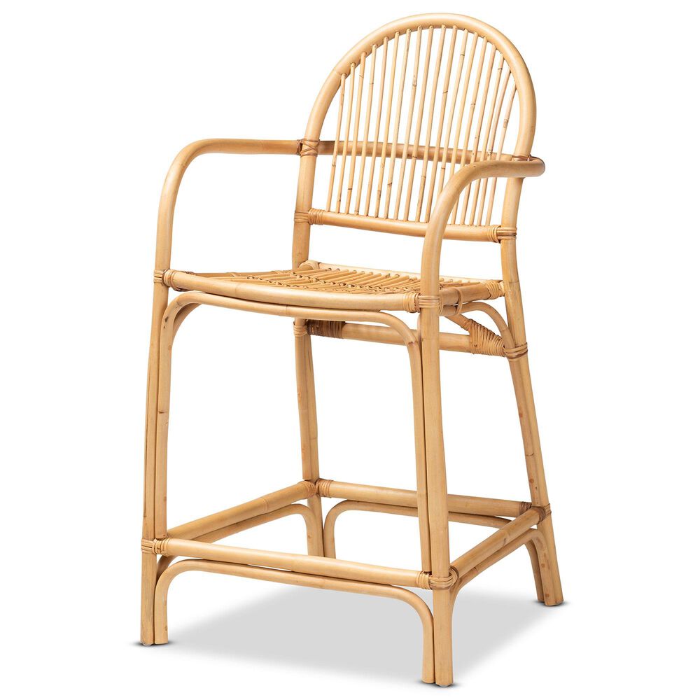 Baxton Studio Tugera Counter Stool in Natural Brown, , large
