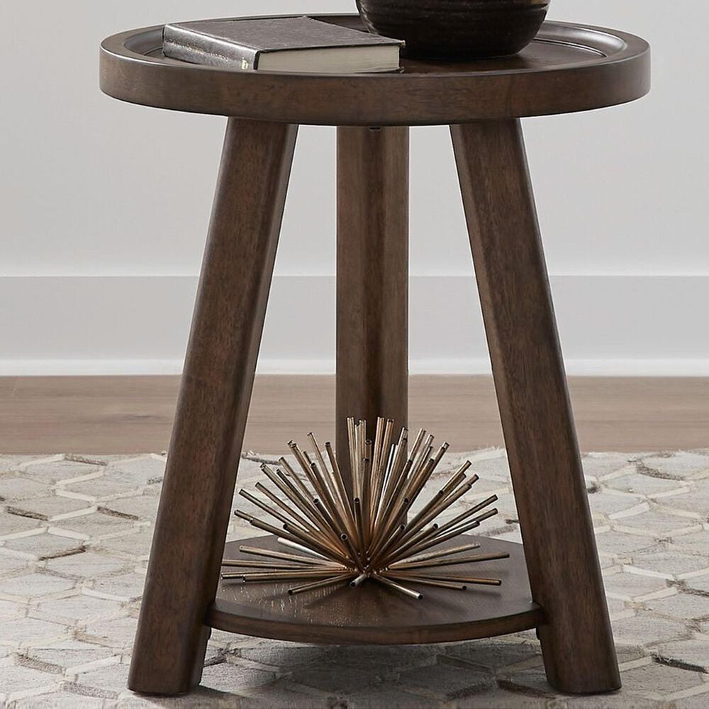 Belle Furnishings Rowland Round Chairside Table in Bronze Spice, , large