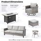 HOMLUX 7 Piece Outdoor Patio Set in Dark Gray, , large