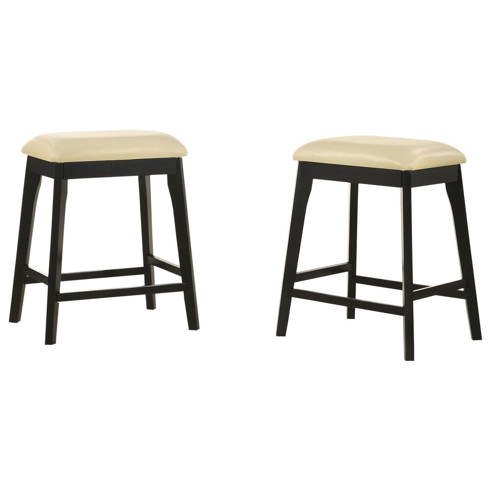 Carolina Chair and Table Mirabelle 25" Counter Stool in Cream/Espresso (Set of 2), , large
