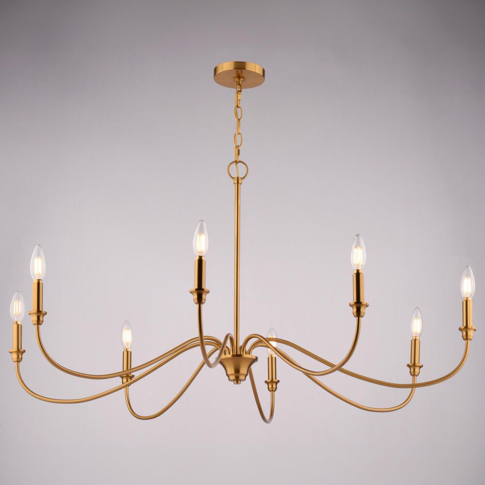 Vaxcel Annabelle 8-Light Chandelier in Muted Brass, , large