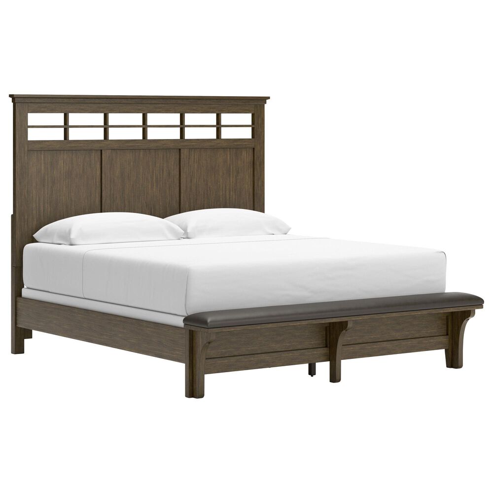 Ashley Queen Bed and Two Nightstands in Medium Brown, , large