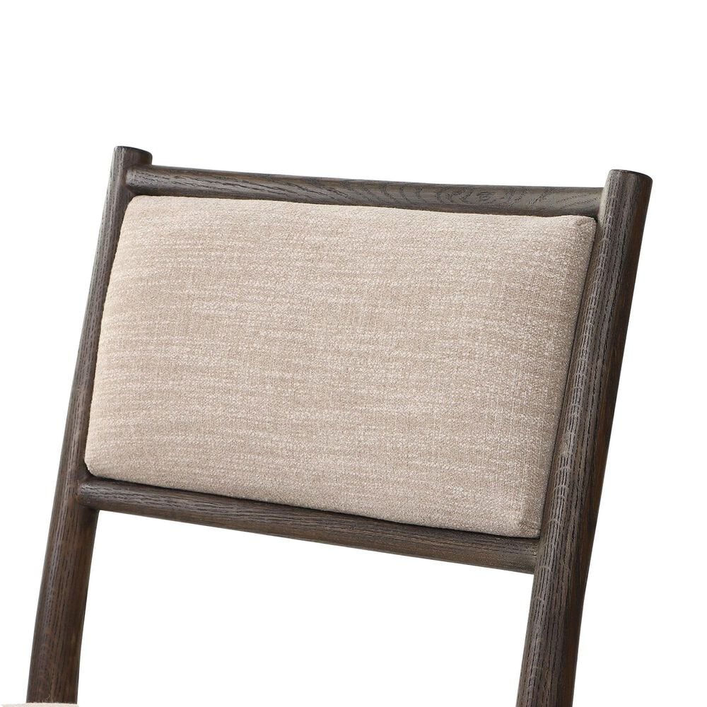 Four Hands Akiro Dining Side Chair with Laken Stone Fabric in Warm Oak, , large