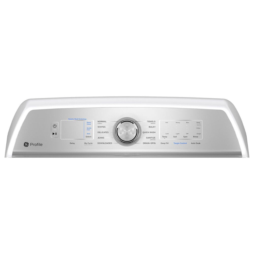 GE Profile 5 Cu. Ft. Top Load Impeller Washer and 7.4 Cu. Ft. Electric Dryer Laundry Pair in White, , large